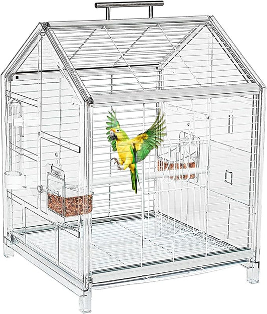 20.5 inch Small Bird Cage, Parrot Cage, Portable Bird Carrier, Travel Carrier by AideeGrowth