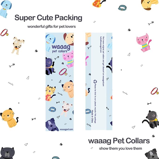 waaag Gold Moons and Stars Safety Breakaway Cat Collar, Glow in The Dark - Image 6