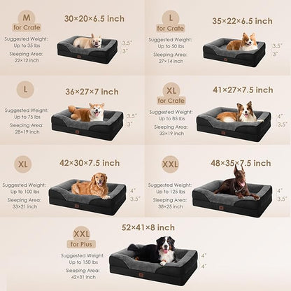 EHEYCIGA Orthopedic XL Dog Bed for Large Sized Dog, Waterproof Liner & Washable - Image 5