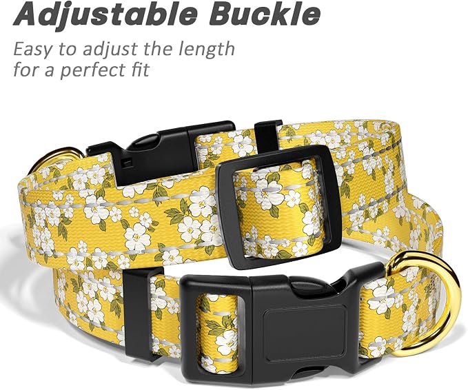Reflective Dog Collar for Small Dogs, Cute Flower Theme Adjustable Heavy-Duty - Image 6