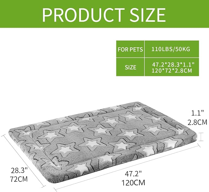 EMPSIGN Fancy Dog Bed Mat, Pet Bed Pad Reversible, Machine Washable Crate Pad - Image 2