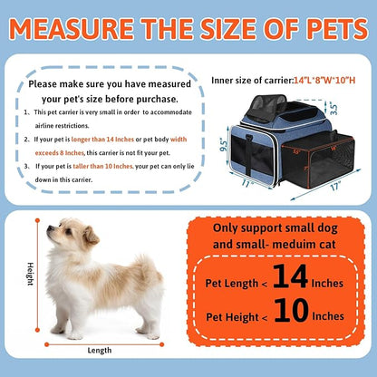 Petskd Top and Side Expandable Pet Carrier 17x11x9.5 Inches Alaska Airline - Image 3