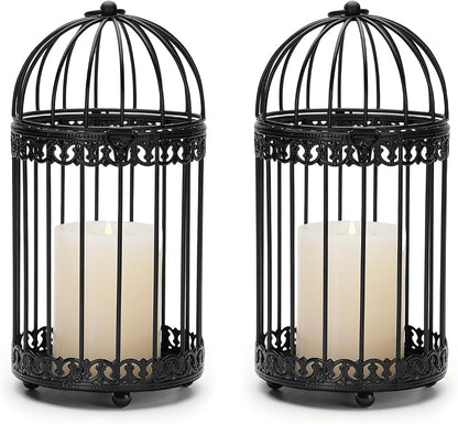 NUPTIO Black Decorative Bird Cage: Birdcage Hanging Lantern by Nuptio