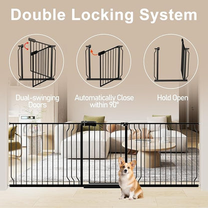 WAOWAO Baby Gate 71.65-85.03" Extra Wide Pressure Mounted Walk Through Swing - Image 4
