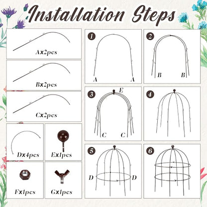 BreezeHug 3 Pack 24 H Peony Cage Climbing Plant Trellis Bird Cage Plant Support - Image 3