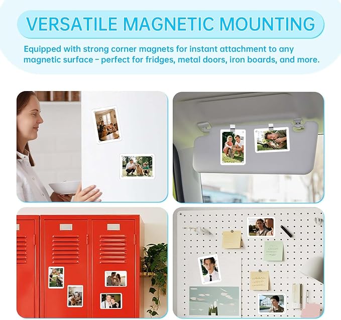 2 Pack Magnetic Car Visor Photo Holder – Personalized Acrylic Clip - Image 4