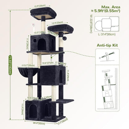 Globlazer Cat Tree Tall, 71 inches Cat Tower - Image 6