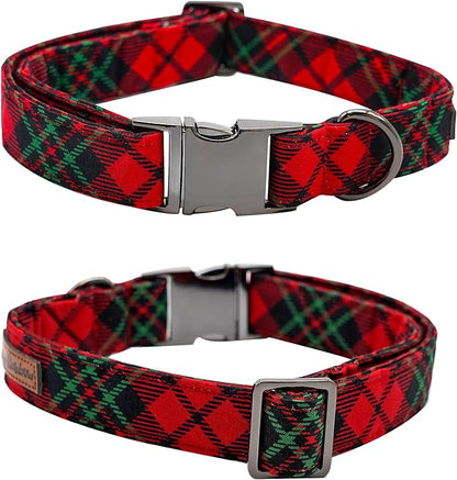 Dog Collar, Christmas Dog Collar Plaid Pet Collar Bow Holiday Bows Girl Boy - Image 4