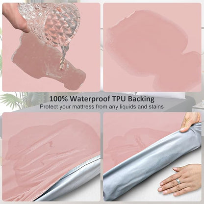 Waterproof Mattress Protector Full, Fitted Sheet Style Breathable Mattress Cover - Image 3