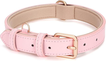 WHIPPY Leather Dog Collar for Small Medium Large Dog Adjustable Soft Breathable by WHIPPY