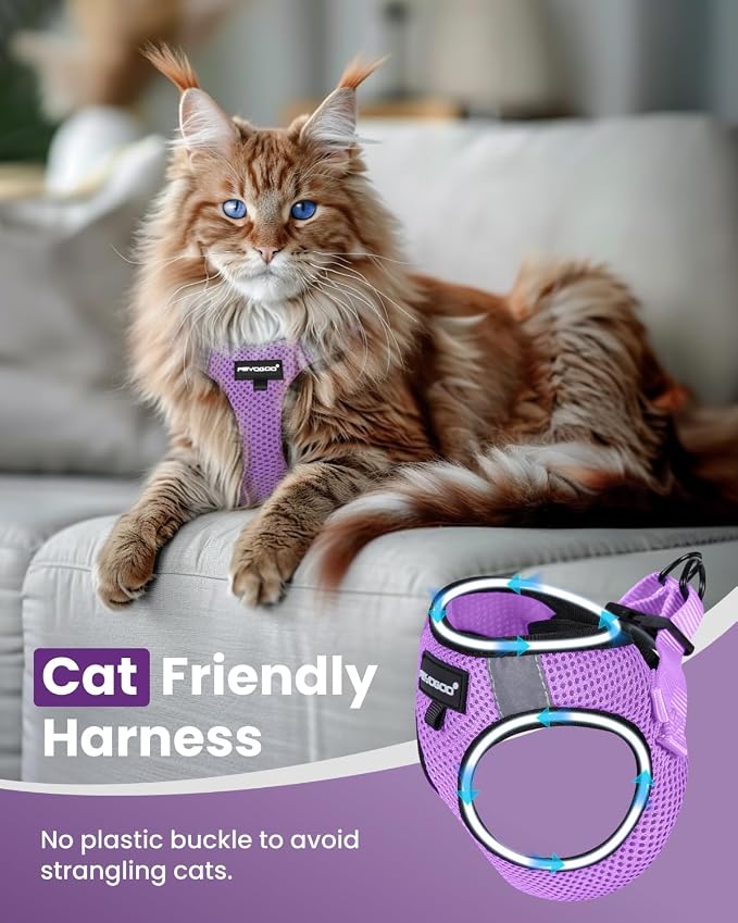 FAYOGOO Cat Harness and Leash Set | Upgrade Step-in Escape Proof Harness | - Image 3