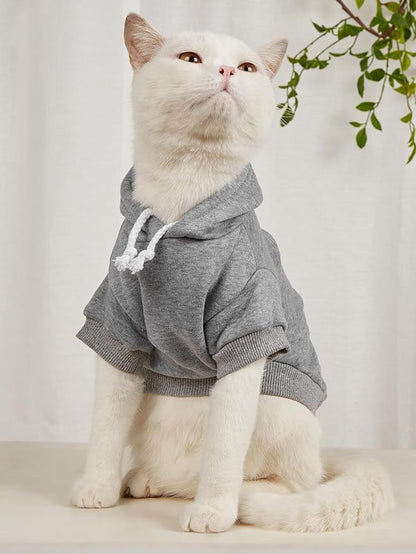 QWINEE Basic Dog Hoodie Sweatshirt Puppy Sweater Warm Cat Costumes Pet Clothes - Image 8