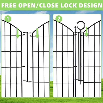 Decorative Garden Fence 40in x 30in, 10 Pack No Dig Fence Animal Barrier - Image 5