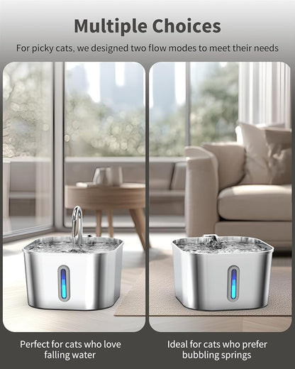 Cat Water Fountain Stainless Steel, 74oz/2.2L Automatic Cat Drinking Fountain - Image 7