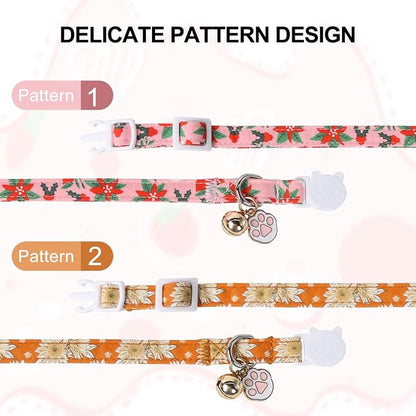 Unique Style Paws Christmas Kitten Collar, 2 Pack Cat Collar - Image 4