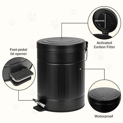 5L/1.3 Gal Dog Poop Trash Can - Image 4