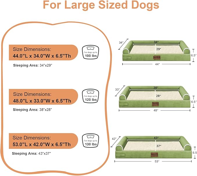 Large Dog Bed Orthopedic Washable: Jumbo Dog Bed Bolster Extra Large Dogs Egg - Image 6