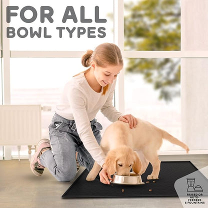 Dog Food Mat - 28x18 Raised Edges Dogs Mat - Image 6