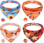 PAWCHIE Thanksgiving Dog Bandanas 4 Pack, Reversible Dogs Triangle Scarf Bibs by PAWCHIE
