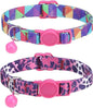 SOLMOONY Cute Cat Collar for Girl Boy, Colorful Breakaway Cat Collars by SOLMOONY