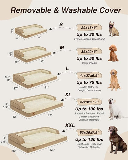 KSIIA Washable Dog Bed XXL Senior Dog, Orthopedic Warm Soft Pet Sofa Waterproof - Image 7