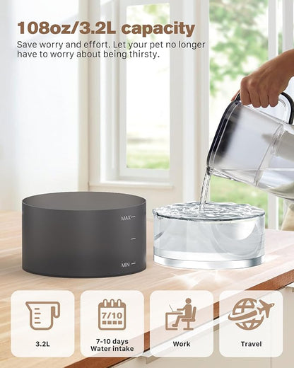 Cat Water Fountain: 108oz/3.2L Cat Fountain Super Silent Pet Water Fountain - Image 6