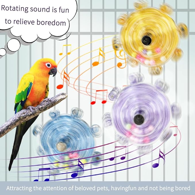 Parakeet Toys, Small Parrot Rotating Interactive Training Toy, Parakeet Cage - Image 4