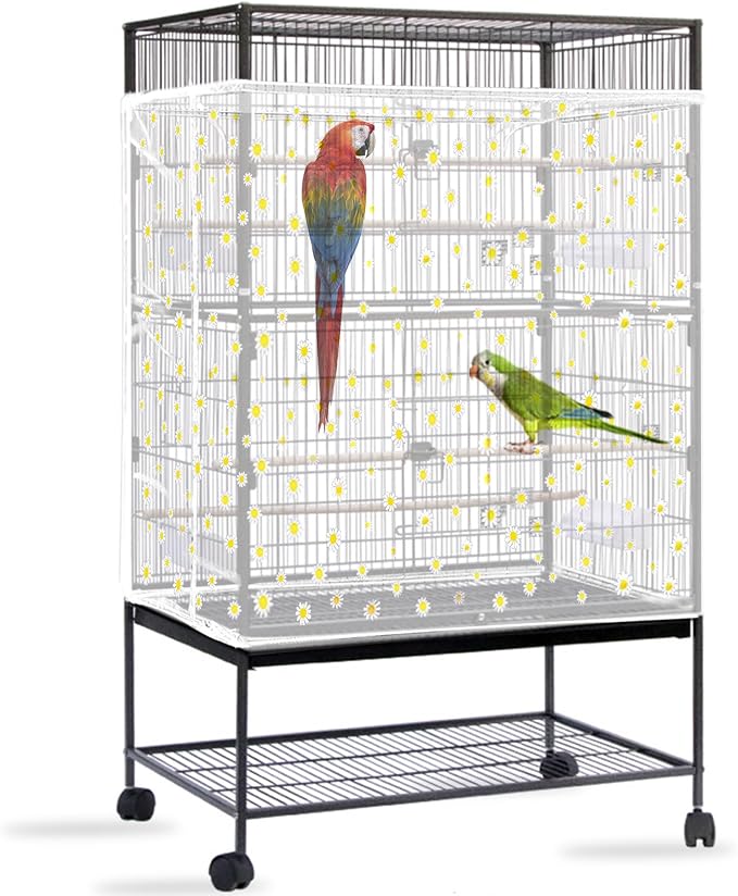 Daoeny Bird Cage Seed Catcher, Large Bird Cage Cover, Adjustable Soft Airy by Daoeny
