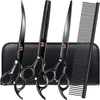 Professional Dog Grooming Scissors Set Stainless Steel Dog Grooming Kit by FAIGEO