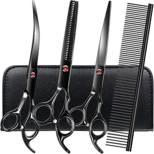 Professional Dog Grooming Scissors Set Stainless Steel Dog Grooming Kit by FAIGEO