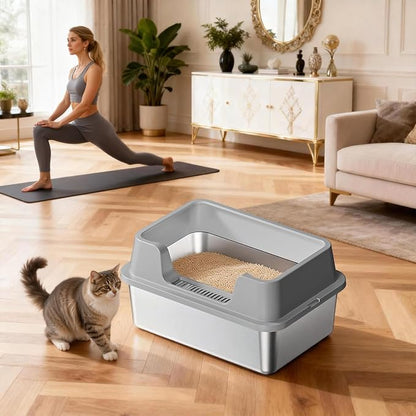 Stainless Steel Litter Box, XL Enclosed Cat Litter Boxes - Image 6