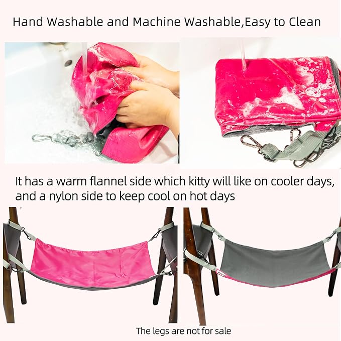 2 Pcs Small Kitty Cat Hammock for Cage, 2 Pieces Reversible Cat Hanging Hammock - Image 3