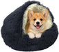 ShinHye Cat Bed Round Plush Fluffy Hooded Cat Bed Cave, Cozy by ShinHye