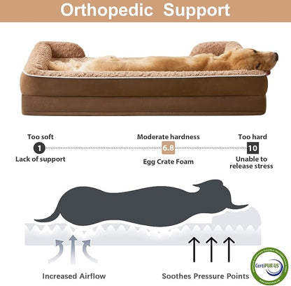 WNPETHOME Dog Beds for Large Sized Dogs, Washable Orthopedic Dog Couch Sofa Bed - Image 2