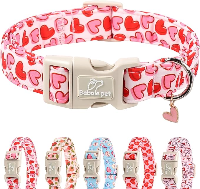 Valentines Dog Collar for Medium Dogs by Babolepet