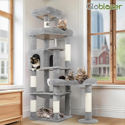 Globlazer Extra Large Platform Cat Tree, 65in Sturdy Cat Tree - Image 8