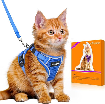 Halypet Cat Harness and Leash Set Escape Proof Adjustable Cat Leash Comfortable by DOMoreWithYourPet