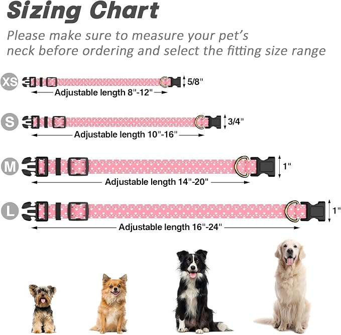 Reflective Dog Collar for Small Dogs, Cute Adjustable Heavy-Duty Nylon Puppy - Image 7