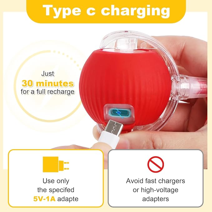 Interactive Cat Toys Ball for Indoor Cats＆Dogs, Automatic Cat Toy 360° - Image 6