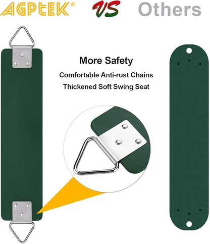 AGPTEK Swing Set, Seat with 66 Inch Anti-Rust Chains Thermoplastic Coated - Image 3