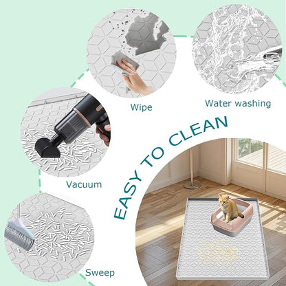 Cat Litter Mat for Litter Box, Silicone Large Cat Litter Trapping Mat - Image 3