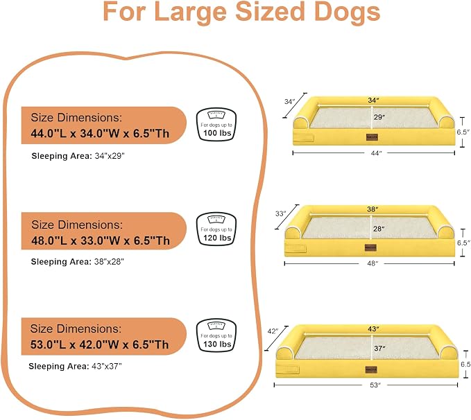 Large Dog Bed Orthopedic Washable: Jumbo Dog Bed Bolster Extra Large Dogs Egg - Image 6