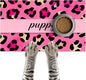Puppy Feeding Mat 20x12 inch Pink Leopard Print Dog Bowl Placemat Non Slip Mat by HOMETITUTE