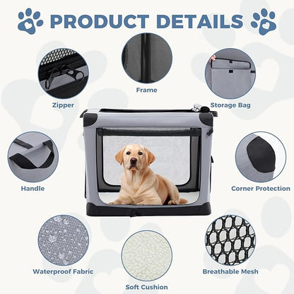 DUMOS Dog Crate 30 Inch Travel Cat Pet Carrier - Image 3