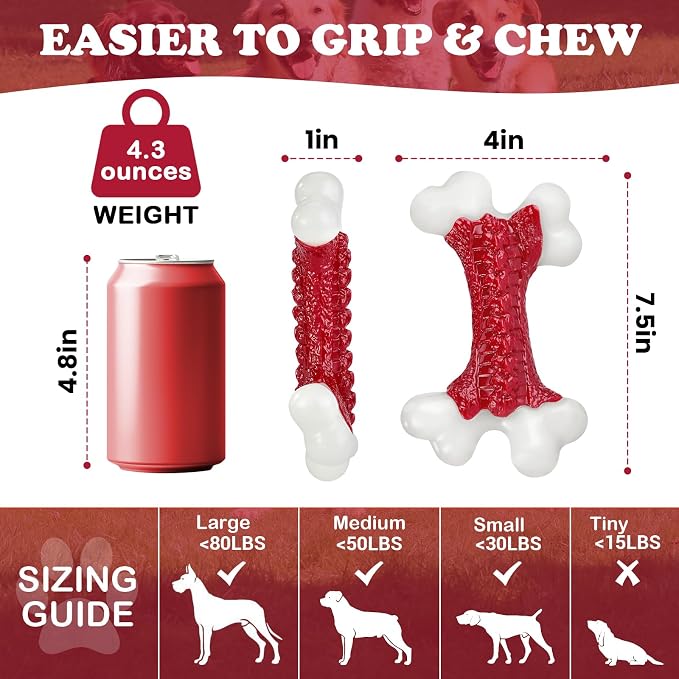 6-Pack Tough Dog Toys, Toys for Aggressive Chewers Large Breed, Chew Dogs - Image 7