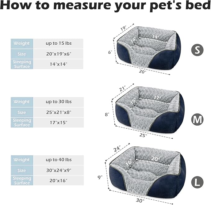 INVENHO Small Dog Bed Rectangle Washable Orthopedic Soft Calming Sleeping - Image 3