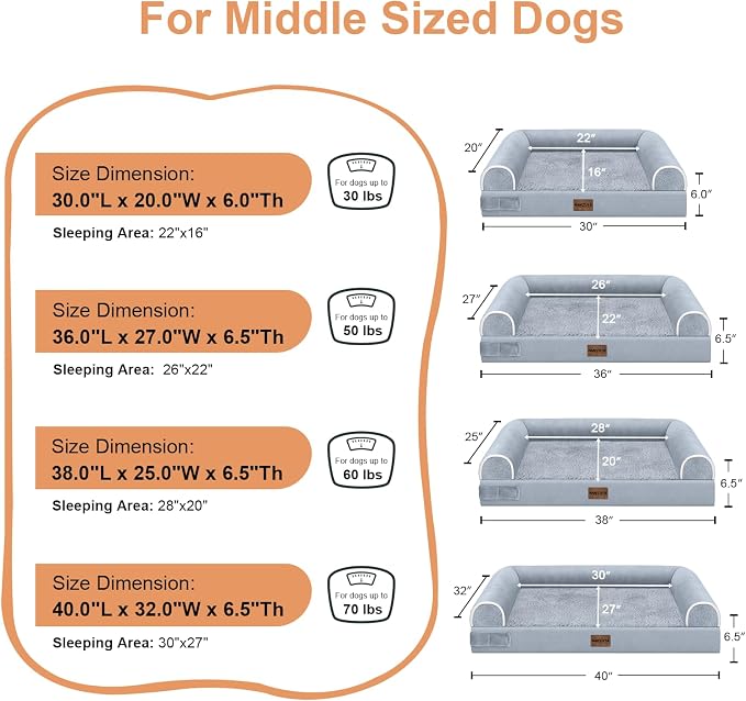Large Dog Bed Orthopedic Washable: Beds Bolster XL Bed Large Big Dogs Memory - Image 6