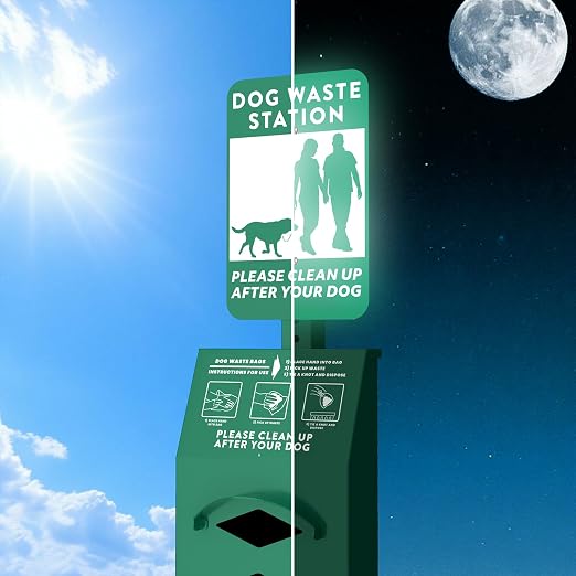 POCHAR Dog Waste Station Outdoor, Aluminum Rustproof Pet Poop Station - Image 8