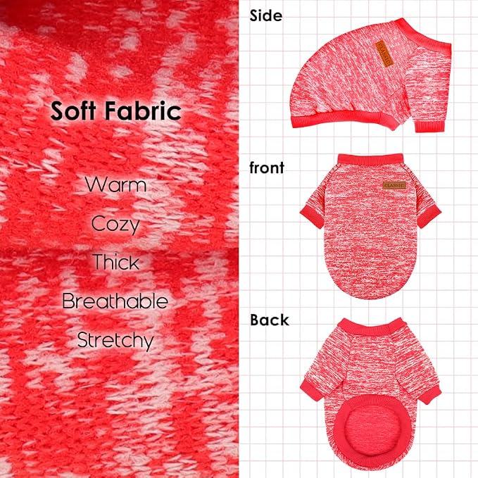 1 Pc Dog Sweaters for Small Dogs Girl Boy Winter Fleece Clothes Warm Soft Dog - Image 4