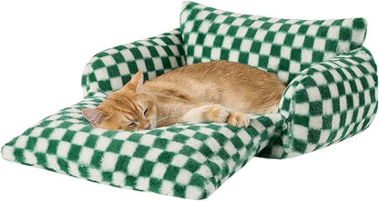 Hollypet Cat Bed Fluffy Plush Mutifuctional Double-Layer Soft Pet Couch - Image 2